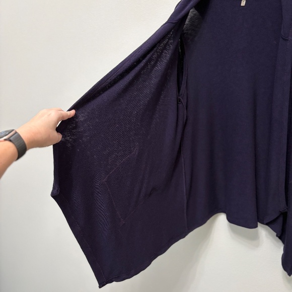 Laila Jayde Navy Hooded Open Duster Cardigan - XL - Picture 6 of 7